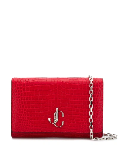 Shop Jimmy Choo Varenne Clutch Bag In Red