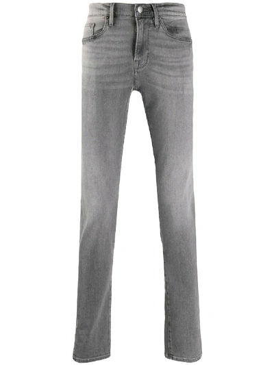 Shop Frame Slim-fit Stonewashed Jeans In 灰色