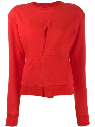 Ben Taverniti Unravel Project Folded Detail Sweatshirt In Red