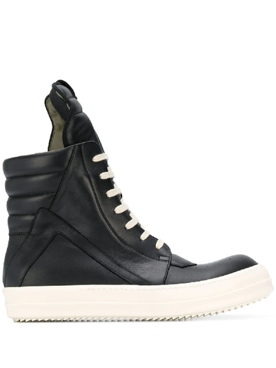 Shop Rick Owens Oversize Tongue Sneakers In Black