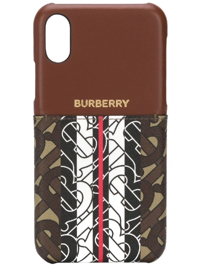 Shop Burberry Monogram Iphone X Phone Case In Brown