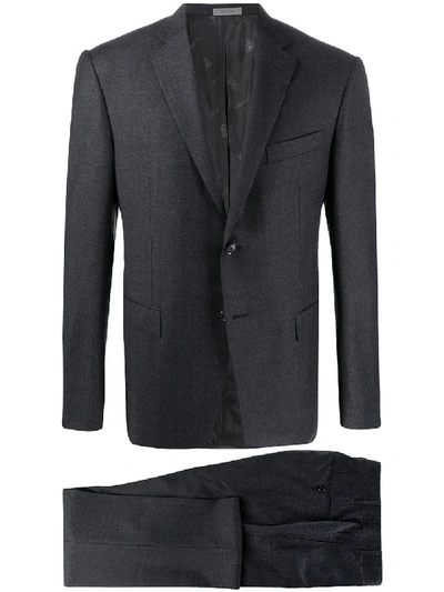 Shop Corneliani Fitted Two Piece Suit In Grey