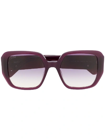 Shop Liu •jo Gradient Lens Sunglasses In Red