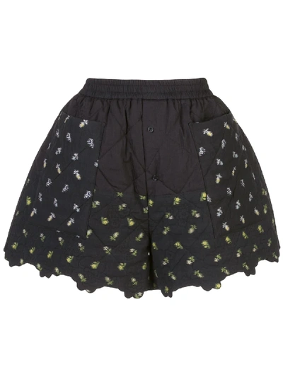 Shop Cecilie Bahnsen Ruffled Shorts In Black
