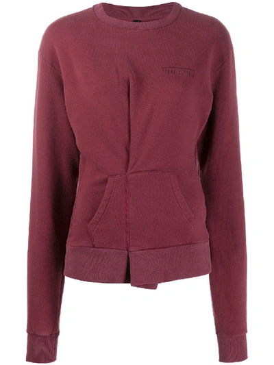 Shop Ben Taverniti Unravel Project Folded Detail Sweatshirt In Red