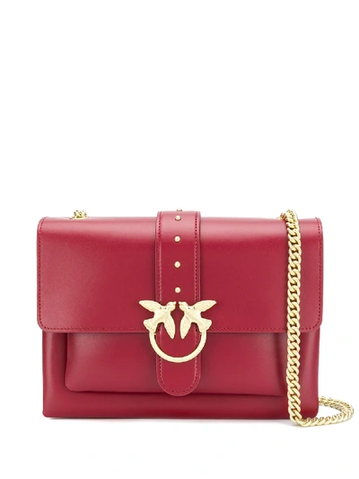 Shop Pinko Large Love Shoulder Bag In R40 Rosso Scuro