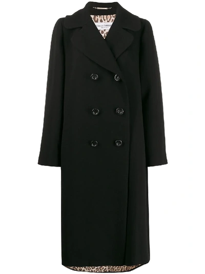 Pre-owned Dolce & Gabbana 1990s Loose-fit Double-breasted Coat In Black
