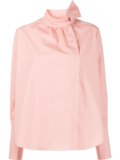 Shop Fendi Bow Detail Blouse In Pink