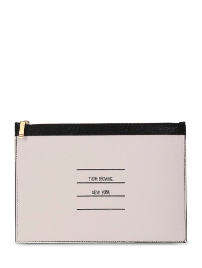 Shop Thom Browne Paper Label Tablet Holder (small) In Black