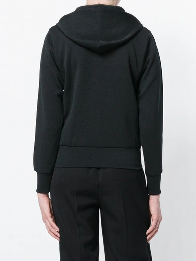 Shop Comme Des Garçons Play Logo Zip Hoodie In Black