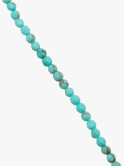 Shop Anni Lu 18k Gold-plated Wave Beaded Anklet In Blue