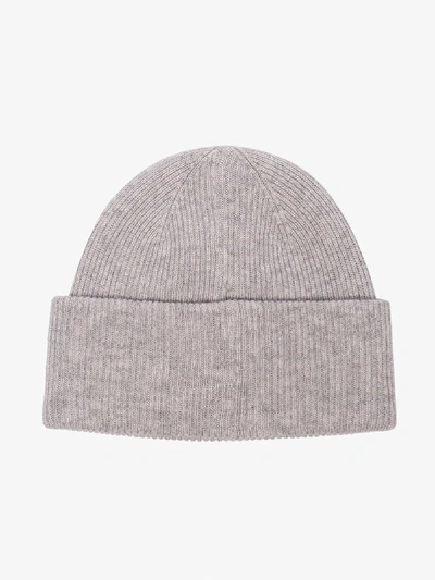 Shop Kjus Grey Ribbed Knit Beanie Hat