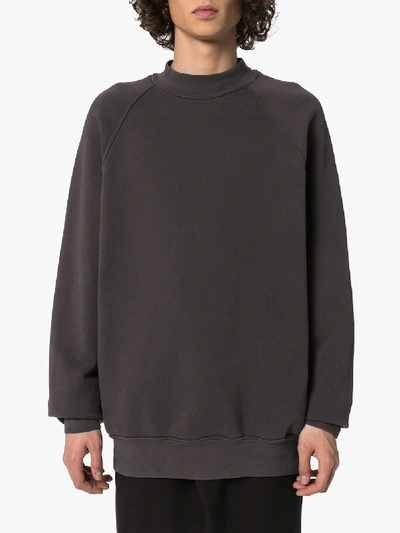 Shop Les Tien Black Cotton Sweatshirt