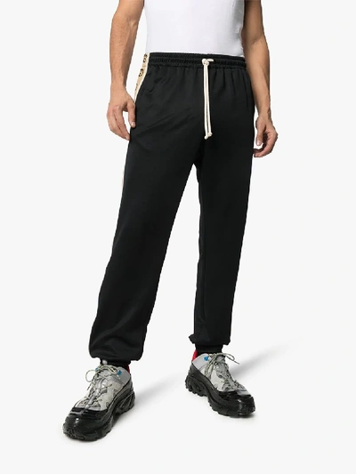Shop Gucci Gg Stripe Sweatpants In Black
