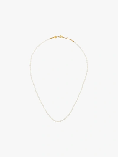 Shop Anni Lu 18k Gold-plated Constance Pearl Necklace In White