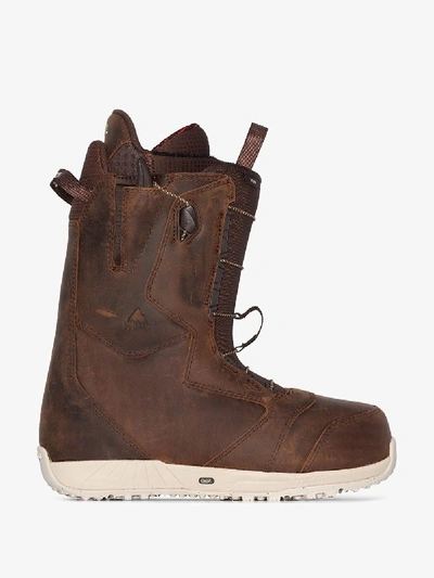 Shop Burton Ak Ion Leather Snowboard Boots In Brown