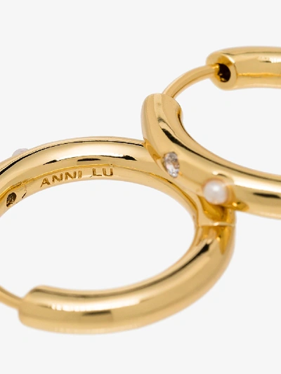 Shop Anni Lu Gold-plated Brigitte Pearl Hoop Earrings