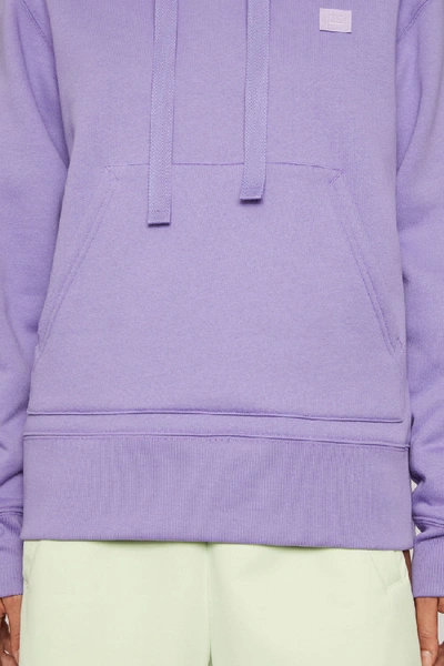 Shop Acne Studios Ferris Face Lavender Purple In Classic Fit Hooded Sweatshirt