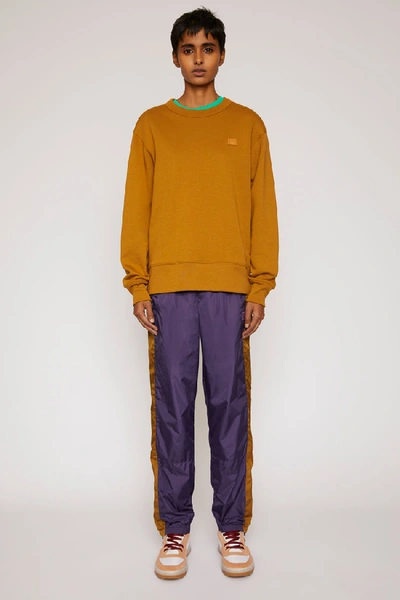 Acne Studios Fairview Face Caramel Brown In Classic Fit Sweatshirt