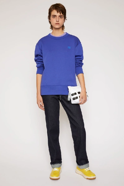 Shop Acne Studios Fairview Face Electric Blue In Classic Fit Sweatshirt