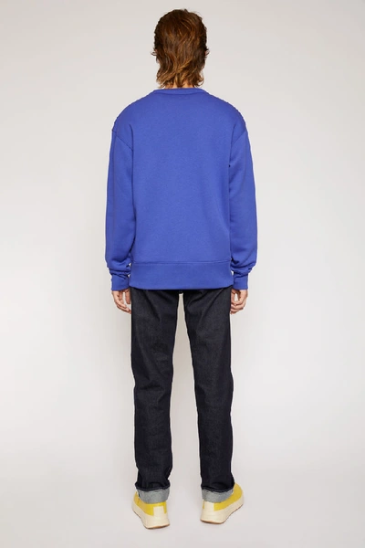 Shop Acne Studios Fairview Face Electric Blue In Classic Fit Sweatshirt