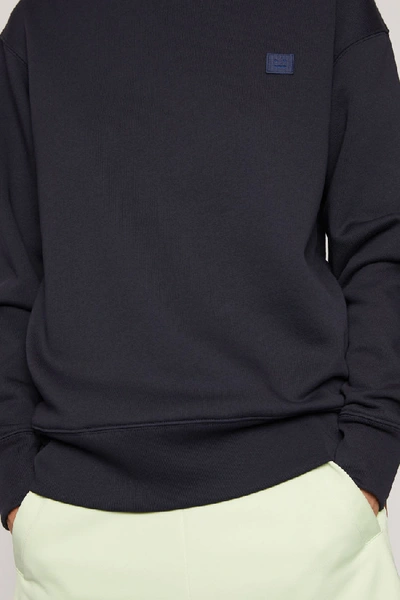 Shop Acne Studios Fairview Face Navy In Classic Fit Sweatshirt
