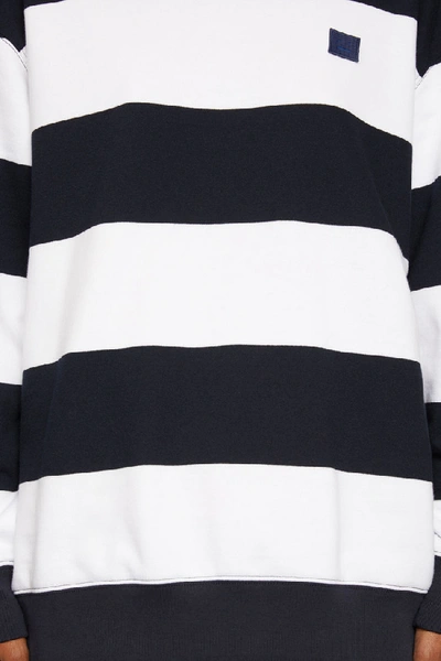 Shop Acne Studios Striped Sweatshirt Navy/white