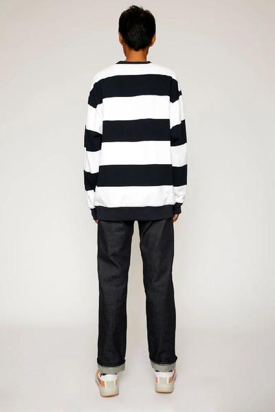 Shop Acne Studios Striped Sweatshirt Navy/white