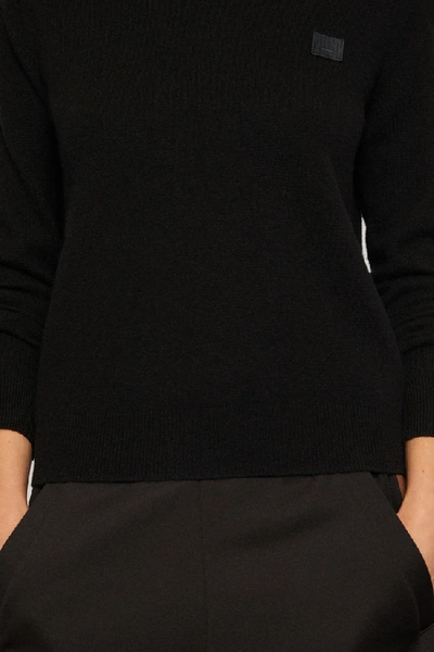 Shop Acne Studios Wool Crew Neck Sweater In Black