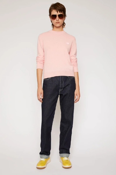 Shop Acne Studios Crewneck Wool Sweater In Blush Pink