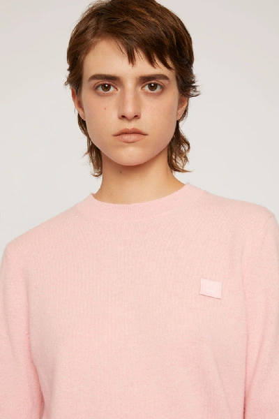 Shop Acne Studios Crewneck Wool Sweater In Blush Pink
