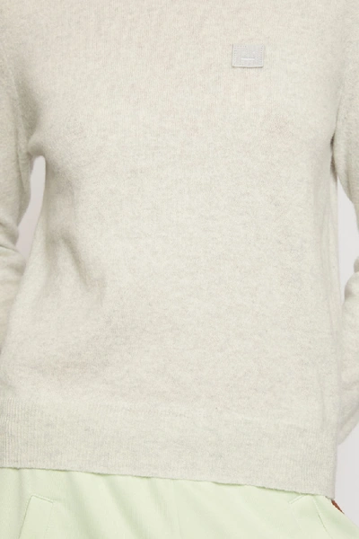 Shop Acne Studios Wool Crew Neck Sweater In Light Grey Melange