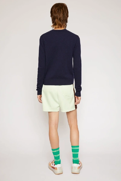 Shop Acne Studios Wool Crew Neck Sweater Navy/pink