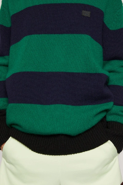 Shop Acne Studios Oversized Striped Sweater Black/multi