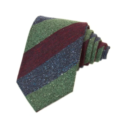 Shop 40 Colori Burgundy Three Toned Striped Silk & Wool Tie