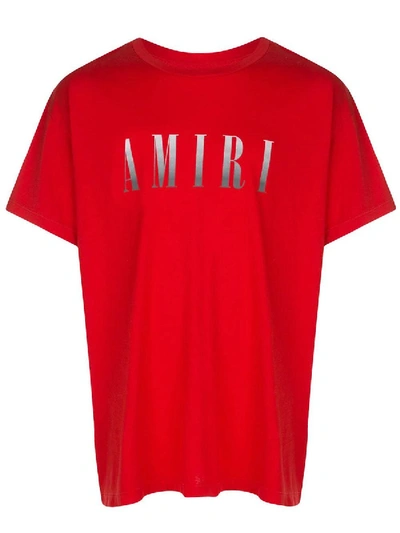 Shop Amiri Gradient Logo T-shirt Red