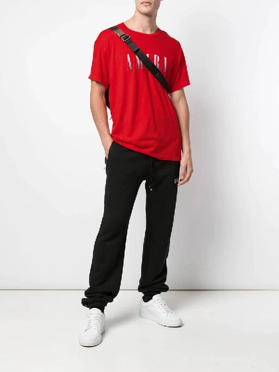 Shop Amiri Gradient Logo T-shirt Red