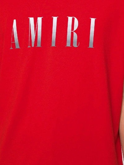 Shop Amiri Gradient Logo T-shirt Red