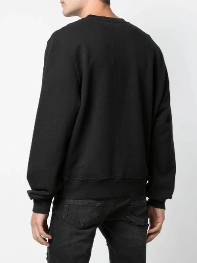 Shop Amiri Contrasting Logo Sweatshirt Black