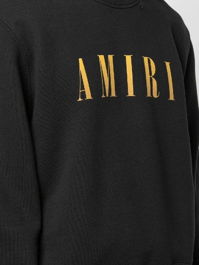 Shop Amiri Contrasting Logo Sweatshirt Black