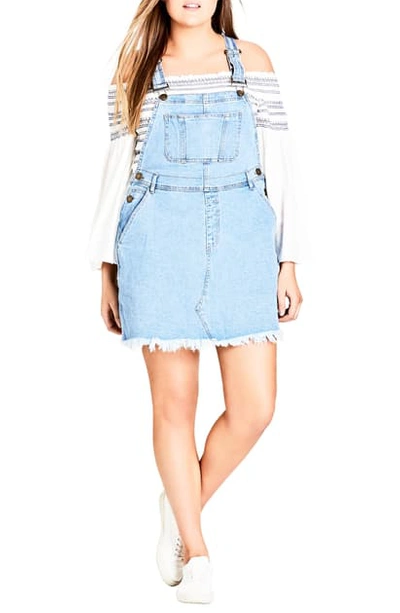 Shop City Chic Denim Overall Dress