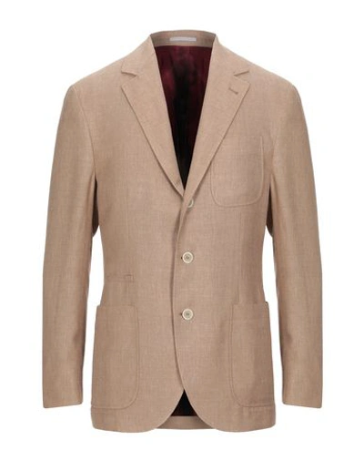 Shop Brunello Cucinelli Suit Jackets In Camel