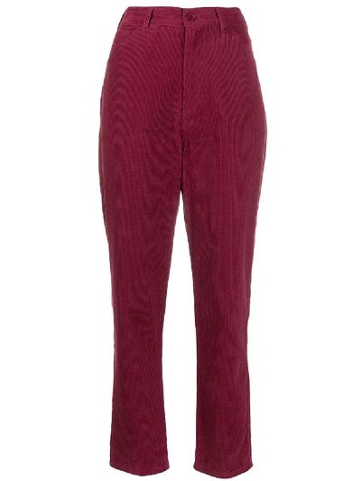 Shop Antik Batik Foly High-rise Corduroy Trousers In Pink