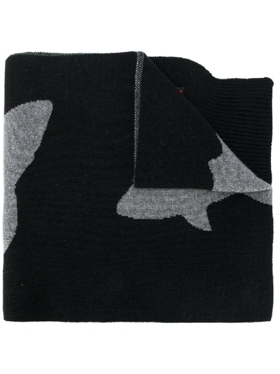 Shop Raeburn Shark Pattern Scarf In Black