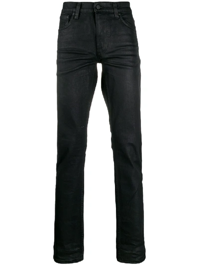 Shop Nudie Jeans Lean Dean Straight Leg Jeans In Black