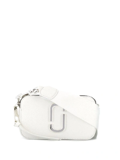 The Softshot 27 Leather Crossbody Bag In White