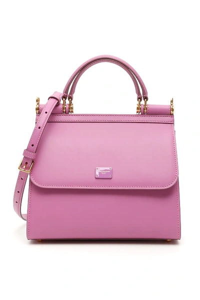 Shop Dolce & Gabbana Small Sicily 58 Bag In Pink,purple