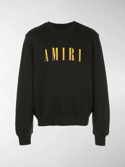 Shop Amiri Contrast Logo Sweatshirt In Black