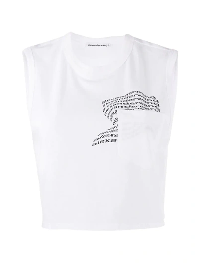 Shop Alexander Wang T Cropped Tank Top In White