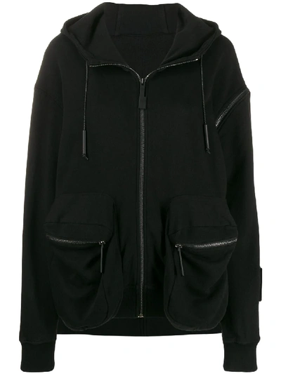 Shop A-cold-wall* Asymmetric Logo Patch Hoodie In Black